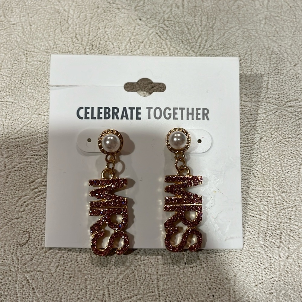 Celebrate together Mrs wedding earrings